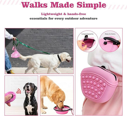 Puppy Supplies Starter Kit – Puppy Essentials and Dog Stuff Set for Small Dogs, Includes Bowls, Toys, Toothbrush, Treat Pouch and More, Welcome Home Gifts for Your New Puppies - Pink