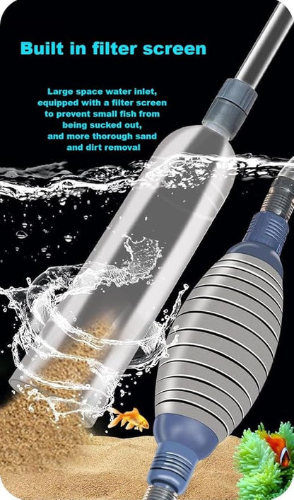 Aquarium Siphon Vacuum Cleaner,9.84 Foot Aquarium Gravel Cleaner kit, Thickened and Reinforced, Adjustable Water Volume, efficient Fish Tank Cleaning Tool, Durable 4-Piece Set