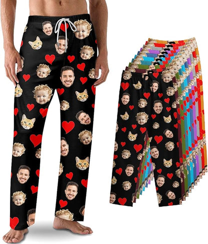Custom Pajama Pants with Face customized PJ Pants Christmas Valentine gifts for Men Women