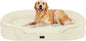 Dwanton Orthopedic Dog Bed for Large Dogs with Gel Memory Foam, Waterproof Dog Sofa, Washable Pet Bed with Four Sided Bolster Cushion, Removable Cover & Non-Slip Bottom, 42", Beige