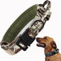 Tactical Dog Collar, Adjustable Military Training Nylon Dog Collar with Control Handle and Heavy Quick-Release Metal Buckle for Small Medium Large Dogs, Camo S