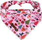 Lionet Paws Christmas Dog Bandana Washable Cotton Handkerchief Scarf Triangle Ho Christmas Tree Pink Bandanas for Medium Large Dogs Girl