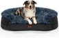 Black Dog Beds for Large Dog, 41" x 32.6" x 7.7", Removable and Washable Cover, Raised Reboundable Edges, Non Slip Bottom, Warm Plush, Orthopedic Oval Memory Foam Pet Bedding, Indoor