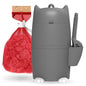 Red Rocket Pets Cat Litter Trash Can Kitty Twister Plus, No Smell Litter Storage Container, Litter Disposal System with Scooper and 2X Refill Bags (Grey Standard)
