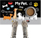 Funning My Pet Dog Pattern Dog Feeding Mat Pet Food Mat for Dogs and Cats Cute Puppy Design Pet Bowl Mat with Bone Paw and Non Slip Cat Feeding Mats for Home Kitchen Floor 20" x 12"