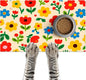 Pet Feeding Mat 24x16 inch Colorful Flower Print Pet Bowl Placemat Non Slip Floor Mat for Food and Water Indoor Pet Feeding Station Cute Meal Pad for Small Cats and Dogs Kitchen Use