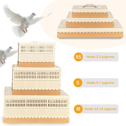 Folding Pigeon Cage Racing Pigeons Travel Cage Pairing Cage Plastic Two Doors Nest Box for Training and Release, Competition(S)