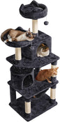Topeakmart 62.2 inches Cat Tree, Cat Tower w/Double Condos, Scratching Posts & Hammock, Cat Activity Tree Kitten Play House, Black