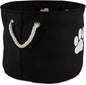 Bone Dry Pet Storage Collection Collapsible Bin, Black, Small Round