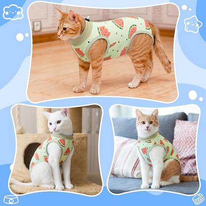 Coppthinktu Cat Recovery Suit Female, Breathable Cat Onesie After Surgery Female for Abdominal Wounds or Skin Diseases, Surgery Recovery Suit Kitten Surgical Onesie After Spay Wear Anti Licking