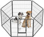 BestPet | Dog Playpen | 32 Inch, 6 Panels | Heavy Duty Metal Pet Exercise Pen | Indoor Outdoor Fence Panels | Rust-Resistant, Removable, Tool-Free Setup | Anti-Skid, Expandable Design