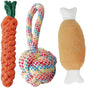 3PCS Natural Cotton Rope Toys for Small Dogs and Puppies, Dog Dental Care Chew Toys for Teething,Anxiety Relief, Helps Clean Teeth & Prevent Furniture Destruction(Chicken Leg Set)
