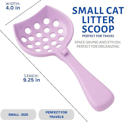 cat Litter Scooper with Holder: Easy-to-Clean cat Scooper for Litter Box; Ergonomic Handle Design for Pooper Scooper cat; Compatible with Clumping and Pellet Litter Scoop. (Lilac)