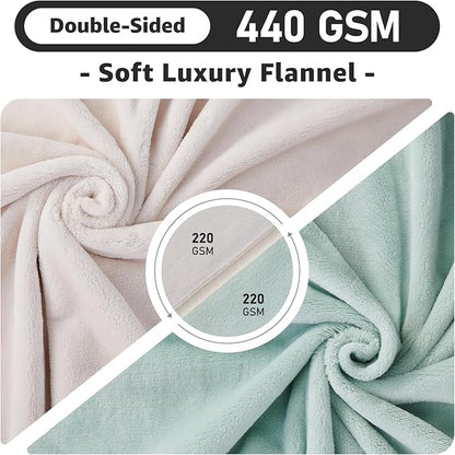 LOOBANI Waterproof Blanket for Bed: Reversible Soft Flannel King Size Bed Blanket 85" x 108", Waterproof Dog Blankets for Large Dogs, Spill-Proof Cover for Furniture Protection, Movie Time, Green