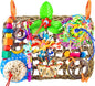 KATUMO Parrot Toys, Large-Sized Bird Shredder Wall Mat Parakeet Foraging Hanging Toys Conure Climb Toy Cockatiel Sola Ball Toys for Small-Medium Birds