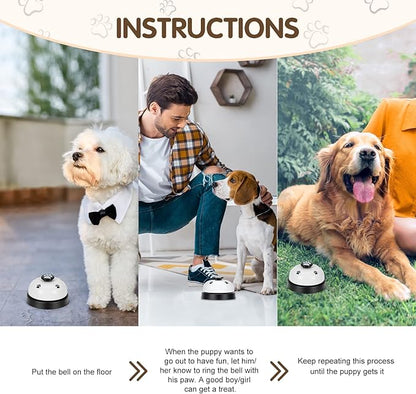 Pet Training Bells, 2 Pack Dogs Bell for Door Potty Training and to Ring to Go Outside Communication Device Dog AgilityTraining Equipment Interactive Toys (White)