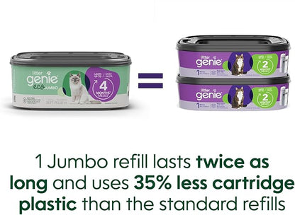 Litter Genie Eco Refills | Compostable Cat Litter Bags Jumbo 1-pack | Up to 4 Months of Supply in 1 Cartridge