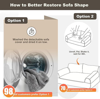 Plush Cat Couch Bed - Cat Bed for Indoor Cats, Dog Sofa Bed, Short Rabbit Fleece Calming Pet Couch with Removable Cover, Anti-Shedding Pet Sofa for Small/Medium Pets (26×18×12in, Dark Grey)