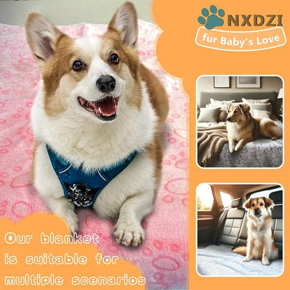 Dog Blankets for Medium Large Dogs, 3 Pack Washable 41" x 31", Fuzzy Soft Puppy Throw Cover for Kennel Crate Bed, Pet Blankets