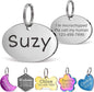 Anavia Personalized Pet ID Tags, Stainless Steel Glossy Laser Engraved Dog Cat Collar Name Tags, Multiple Colors Shapes Sizes (Oval, Small)