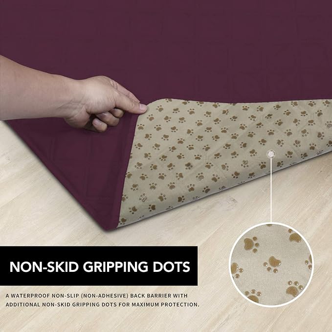Easy-Going 100% Waterproof Dog Bed Cover, Non-Slip Pet Blanket for Furniture, Washable Couch Cover, Repleasement Sofa Cover (86X82 in,Wine)