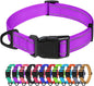TagME Reflective Nylon Dog Collars, Adjustable Classic Pet Collar with Quick Release Buckle for Small Dogs, Purple, 5/8" Width