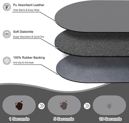 Cat Food Mat 24''x16'', Absorbent Cat Mats for Food and Water, Non-Slip Rubber Mat for Cats Bowls, Easy Store Pet Food Placemat, Mats for Under Cats Food Bowls, Fit with Kitchen, Living Room