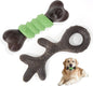 Gardner Pet 2-Pack Dog Chew Toy, Long Lasting Interactive Dog Toys Add Shredded Coconut Nylon+TPR, Teeth Cleaning and Training Toy for Medium/Large Breed,Bacon Flavor(Antler-L+Bone-L)