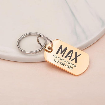Anavia Personalized Pet ID Tags, Stainless Steel Glossy Laser Engraved Dog Cat Collar Name Tags, Multiple Colors Shapes Sizes (Dog Tag, Small)