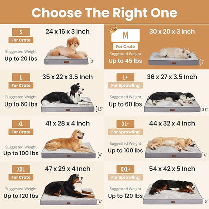 OhGeni Orthopedic Waterproof Dog Bed for Medium Dogs, Machine-Washable Removable Cover in Easy-Clean Fabric, High Density Foam & Easy-Carry Handle, Suitable for Crate, 30 inch (Pink)