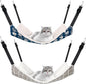 Jetec 2 Pack Cat Hammock for Cage, Catio Accessories Reversible Soft Cats Bed with Adjustable Straps and Hooks Double-Sided Linen and Fleece Hanging Hammock for Cats, Kitten(Cat and Plaid,S)