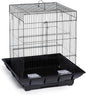 Metal Bird Cage 24 Inch High, Parrot Cage with Pull-Out Tray and 2 Perches, Bird Carrier for Parakeet, Cockatiels, Budgies and Small Medium Sized Birds Black