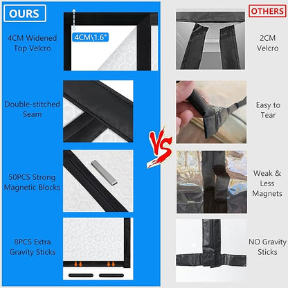 RELIANCER Magnetic Thermal Insulated Door Curtain,Waterproof EVA Door Cover,Fit Doors Size Up to 33"x83",Temperature Protection Insulated Doorway Curtain Partition,Patio Self-Closing Doors Net Screen