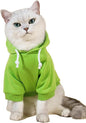 QWINEE Basic Dog Hoodie Sweatshirt Puppy Sweater Warm Cat Costumes Pet Clothes for Chihuahua Puppy Kitten Small Medium Dogs Green X-Small