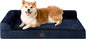 EHEYCIGA Memory Foam Dog Bed Large Size Dogs, Orthopedic Dog Bed Large with Washable Removable Cover, Waterproof Pet Sofa Couch with Nonskid Bottom, 36x27x6, Navy Blue