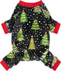 Fitwarm Christmas Tree Dog Pajamas, Christmas Clothes for Small Dogs Boy Girl, Holiday Pet Outfit, Black, Red, Green, Yellow, XL