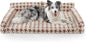 FURTIME Orthopedic Dog Beds Large Sized Dog, XL Washable Memory Foam Pet Couch Bed with Removable Washable Cover, Non-Slip Bottom with Bolster Sides, Brown