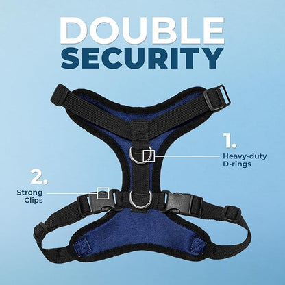 Voyager Step-in Pet Harness - All Weather Mesh, Adjustable Step in Harness for Cats and Dogs by Best Pet Supplies - Royal Blue/Black Trim, M
