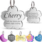 Anavia Personalized Pet ID Tags, Stainless Steel Glossy Laser Engraved Dog Cat Collar Name Tags, Multiple Colors Shapes Sizes (Cherry Blossom, Regular)