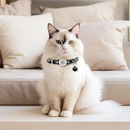2 Pack QR Code Cat Collar with Instant Lost Pet Recovery System, Scan for Urgent Alerts & Location Info, Breakaway Reflective Collar with Safety Bell (Blue & Pink)