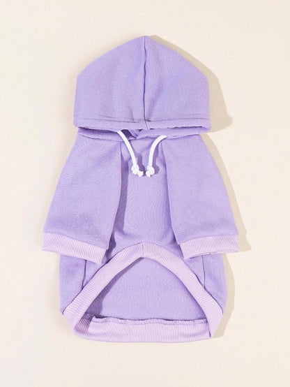 QWINEE Basic Dog Hoodie Sweatshirt Puppy Sweater Warm Cat Costumes Pet Clothes for Chihuahua Puppy Kitten Small Medium Dogs Mauve Purple Large