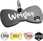 Ultra Joys Dog Tags Personalized for Pets - Hollow Paw Custom Pet ID Tag - Engraved Dog Tag for Small, Large Dogs - Large Bow Tie in Black