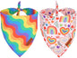 PTDECOR Rainbow Dog Bandanas Pride Day Dog Scarf Reversible Triangle LGBT+ Rainbow Bandanas for Medium Large Dogs Pets (Pride, Large)