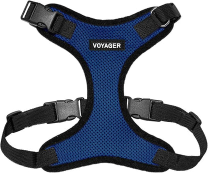 Voyager Step-in Pet Harness - All Weather Mesh, Adjustable Step in Harness for Cats and Dogs by Best Pet Supplies - Royal Blue/Black Trim, M
