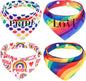 PAWCHIE 4 Pcs Dog Bandanas Gay Pride Rainbow Bandanas, Rainbow Scarf for Boy and Girl, Colorful Pet Triangle Scarf Bibs, Adjustable with Two Snaps - Kerchief Set Accessories for Dogs Puppy Cats, S