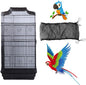 Bird Cage Seed Catcher, Large Airy Gauze Seeds Bird Cage Cover Guard Adjustable Bird Cage Cover Birdcage Seed Feather Catcher Universal Birdcage Parrot Bird Nylon Mesh Net Cover(L-118x16 in, Black)