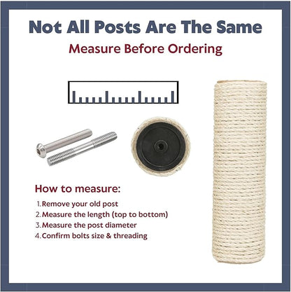 TRIXIE Replacement Sisal Post for Cat Scratching Posts, Backup Scratcher for Indoor Cat Furniture, Trees and Towers, 3.5 in x 11.8 in (9 x 30 cm)