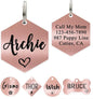 Ultra Joys Custom Personalized Dog ID Tag - Stainless Steel Hexagon Rose Gold Large