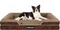 Orthopedic Dog Bed for Large Medium Sized, Washable Memory Foam Large Dog Bed, Medium Pet Sofa with Removable Cover, Washable Waterproof Pet Couch Beds(Brown, L)