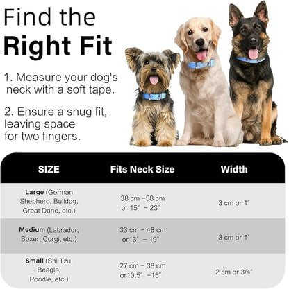 4.2FT Dog Collar and Leash Set, PVC Waterproof Adjustable Odor Proof Pet Collars Leashes, Easy to Clean, Surface 3D Cube Effect, Dog Leash for Small Dogs, Sky Blue